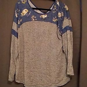 Maurices blue and gray floral football 24/7 shirt maurices size 2